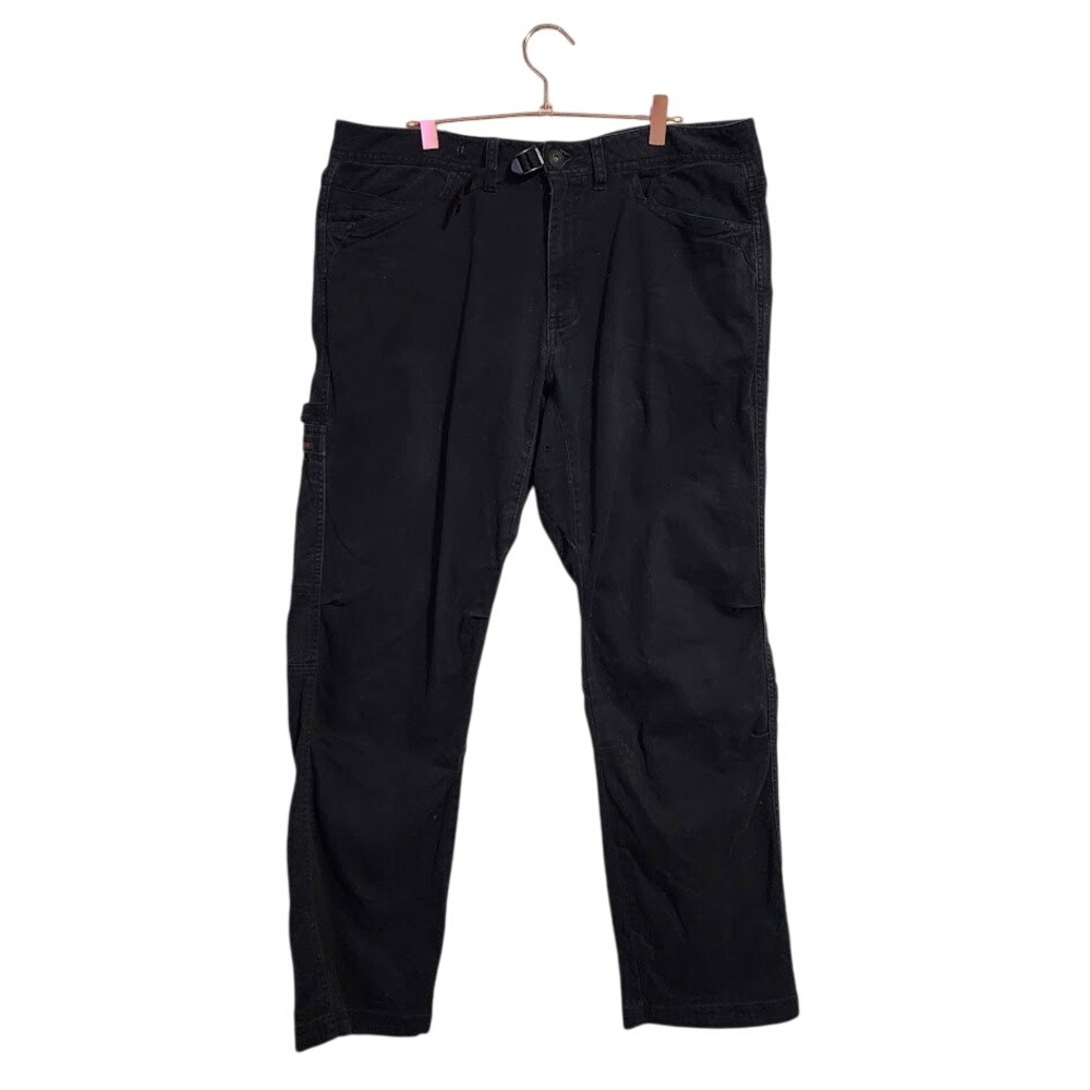 GRAMICCI Climbing Pants Black Stretch Organic Cotton Webbed Belt gorpcore 36x30